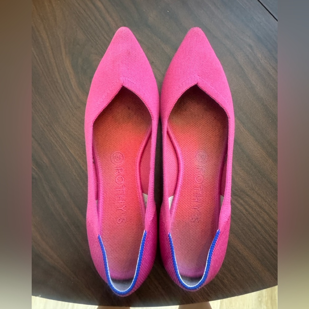 Rothy's Point Toe Flat in Pink size 9.5